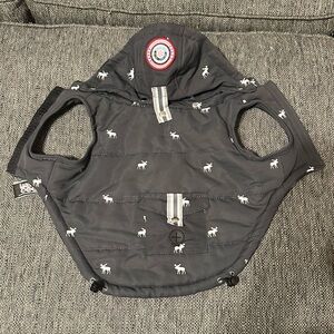 Stylish Gray Dog Jacket with Hood. M